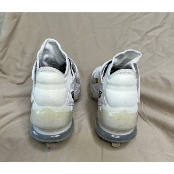 Nike Force Zoom Trout 7 Mens 7.5 Gold White Mid Metal Baseball Cleats Air Spikes - Picture 7 of 10